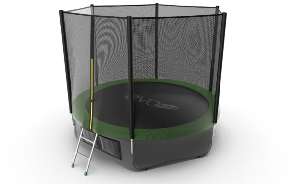 EVO JUMP External 10ft (Green) + Lower net. Батут с внешней сеткой и лестницей, диаметр 305 см(зеленый) + нижняя сеть