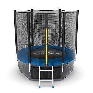 EVO JUMP External 6ft (Blue) + Lower net. Батут с внешней сеткой и лестницей, диаметр 183 см (синий) + нижняя сеть